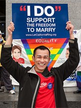 Marriage protester, photo by Elijah Nouvelage Marriage protester, photo by Elijah Nouvelage